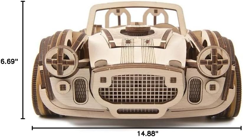 Rompecabezas 3D De Madera Cobra Racing Car Con Potente Motor De Resorte 370 Piezas