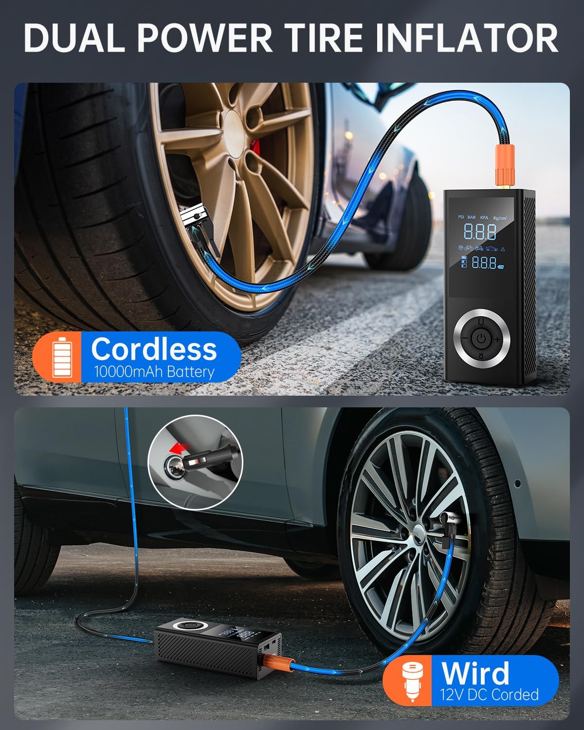 Compresor De Aire Portátil Para Inflar Neumáticos 150 PSI
