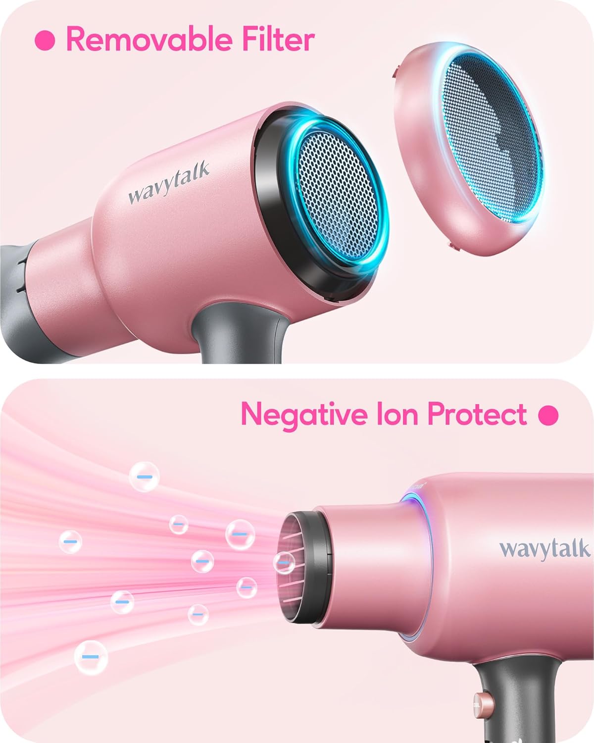 Secador De Pelo Wavytalk Para Cabello Rizado Con Difusor