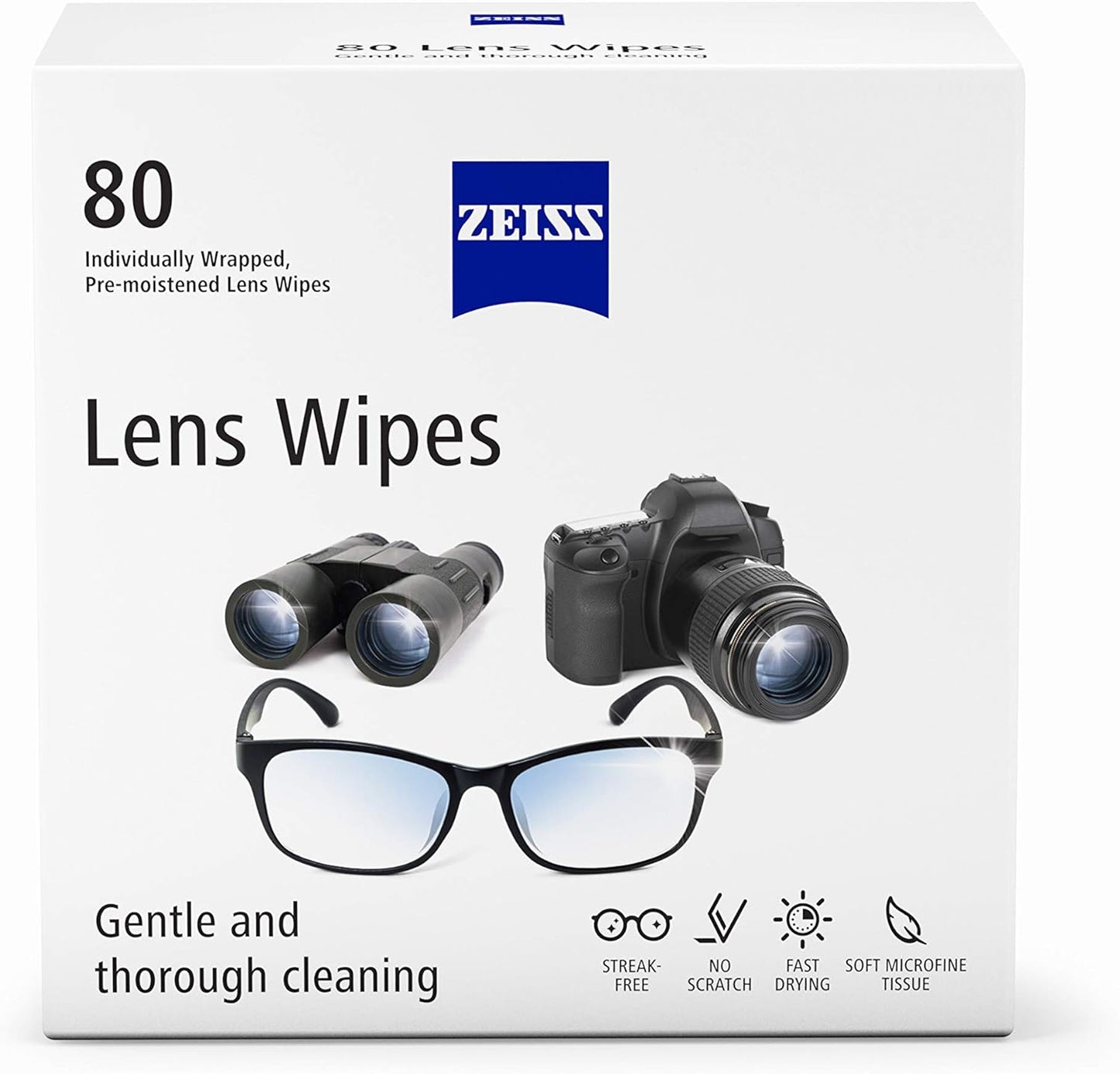 Toallitas Zeiss De Limpieza De Lentes Prehumedecidas 80 Unidades
