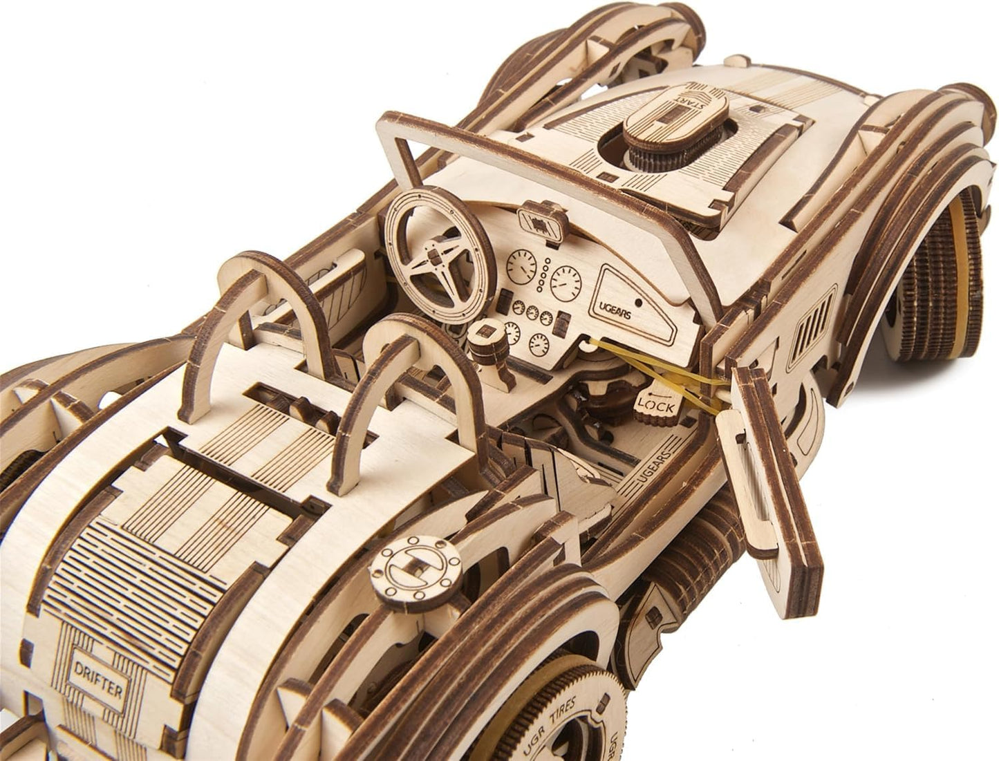 Rompecabezas 3D De Madera Cobra Racing Car Con Potente Motor De Resorte 370 Piezas