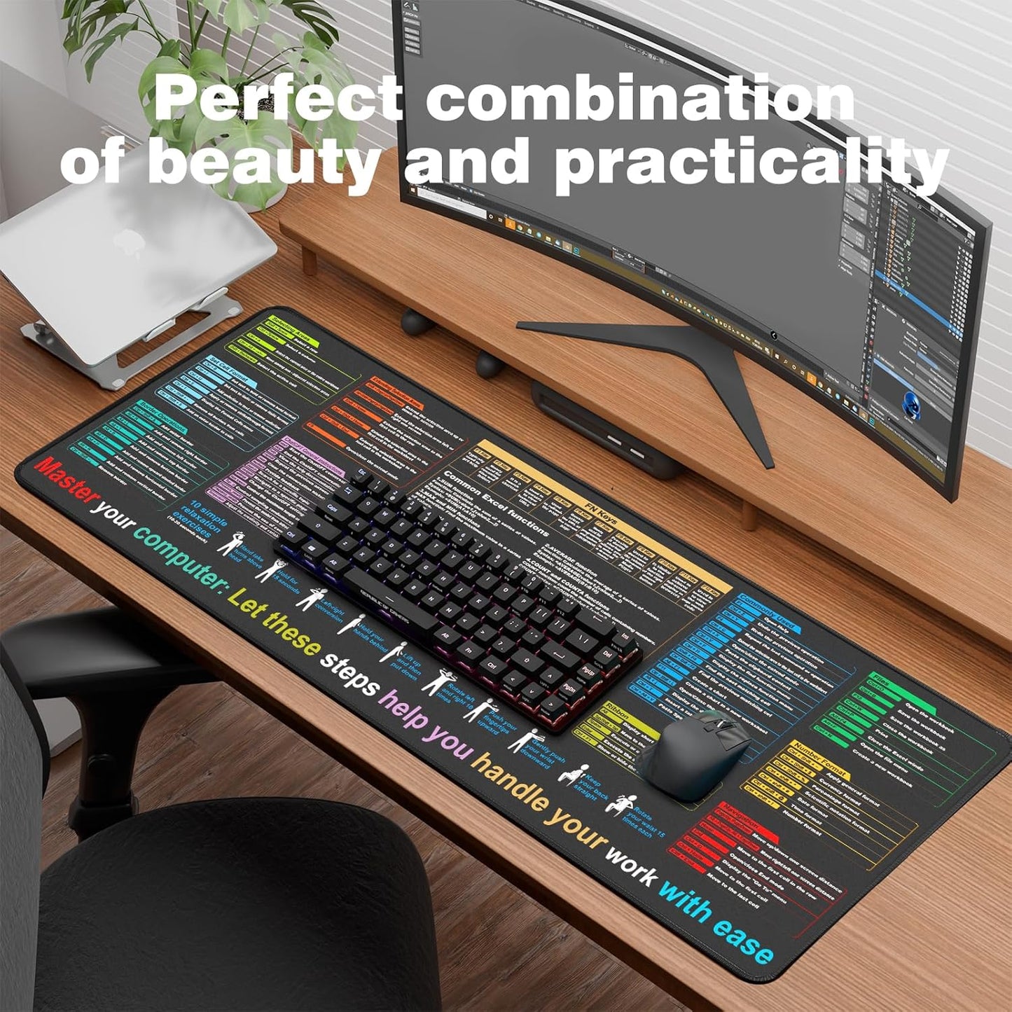 Alfombrilla de escritorio para teclado y ratón