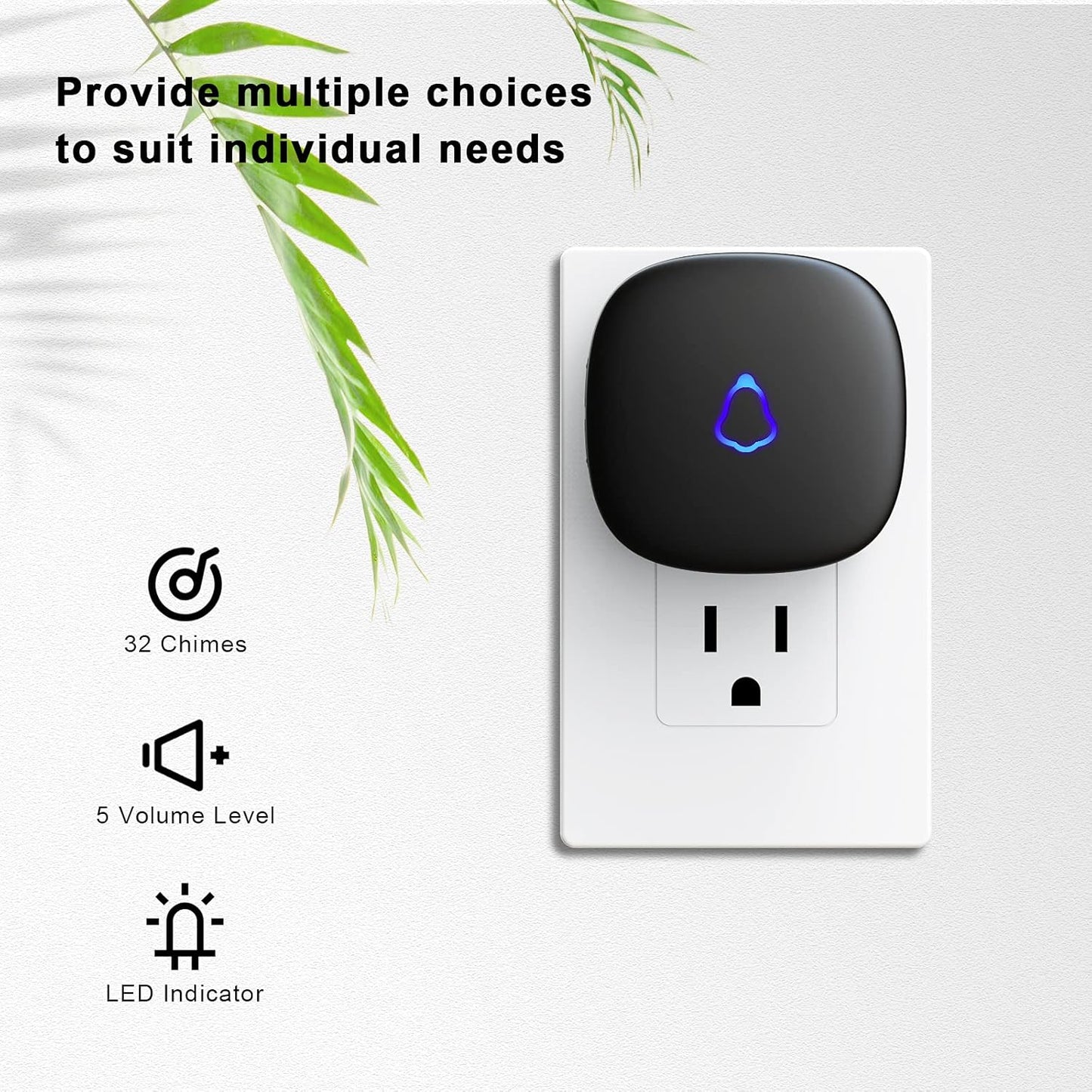 Timbre Inalámbrico Secrui LED De Colores 304M