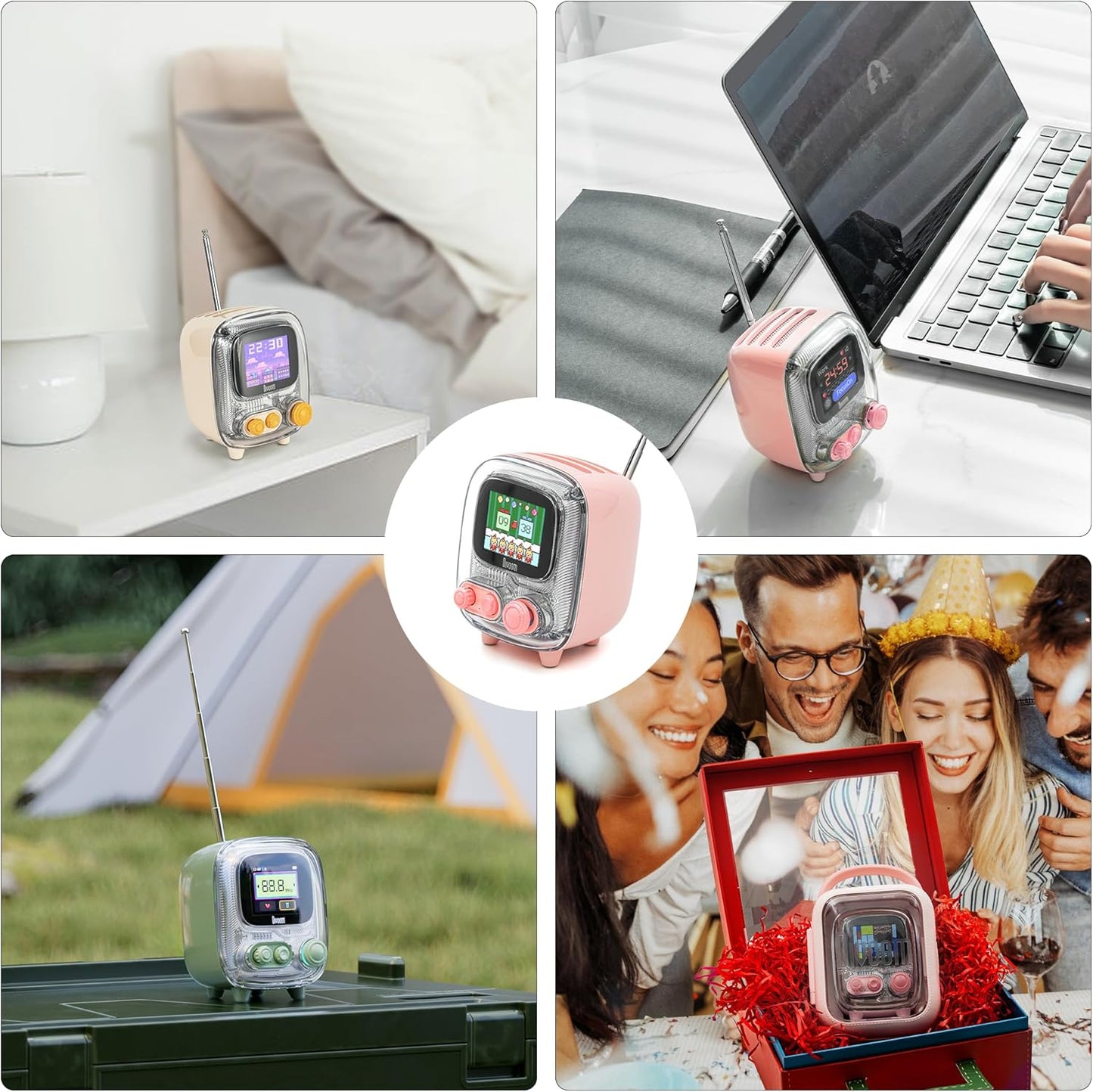 Minialtavoz Inalámbrico Portátil Con Diseño De Píxeles