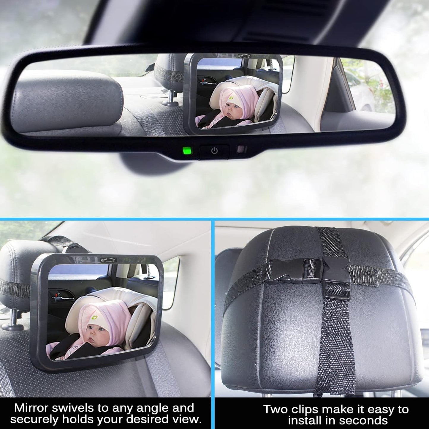 Espejo De Seguridad Shynerk Para Auto Rotación De 360°