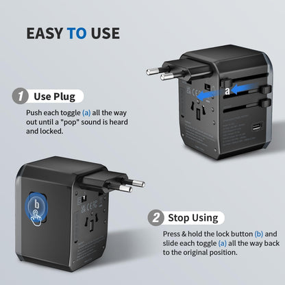 Adaptador De Enchufe Universal Epicka Con 3 Puertos USB-C Y 2 Puertos USB-A