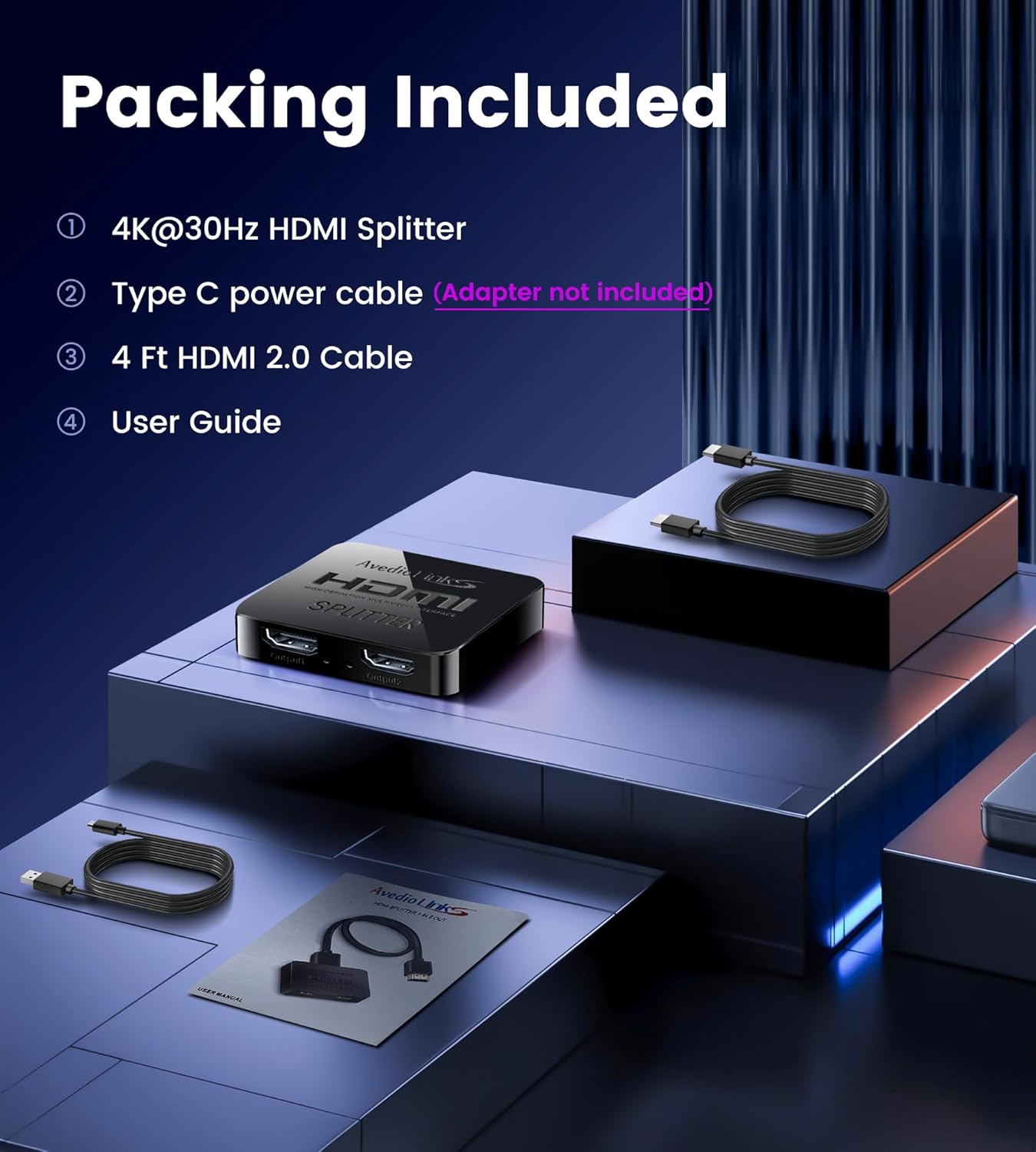 Divisor HDMI Avedio Links 1 Entrada 2 Salidas