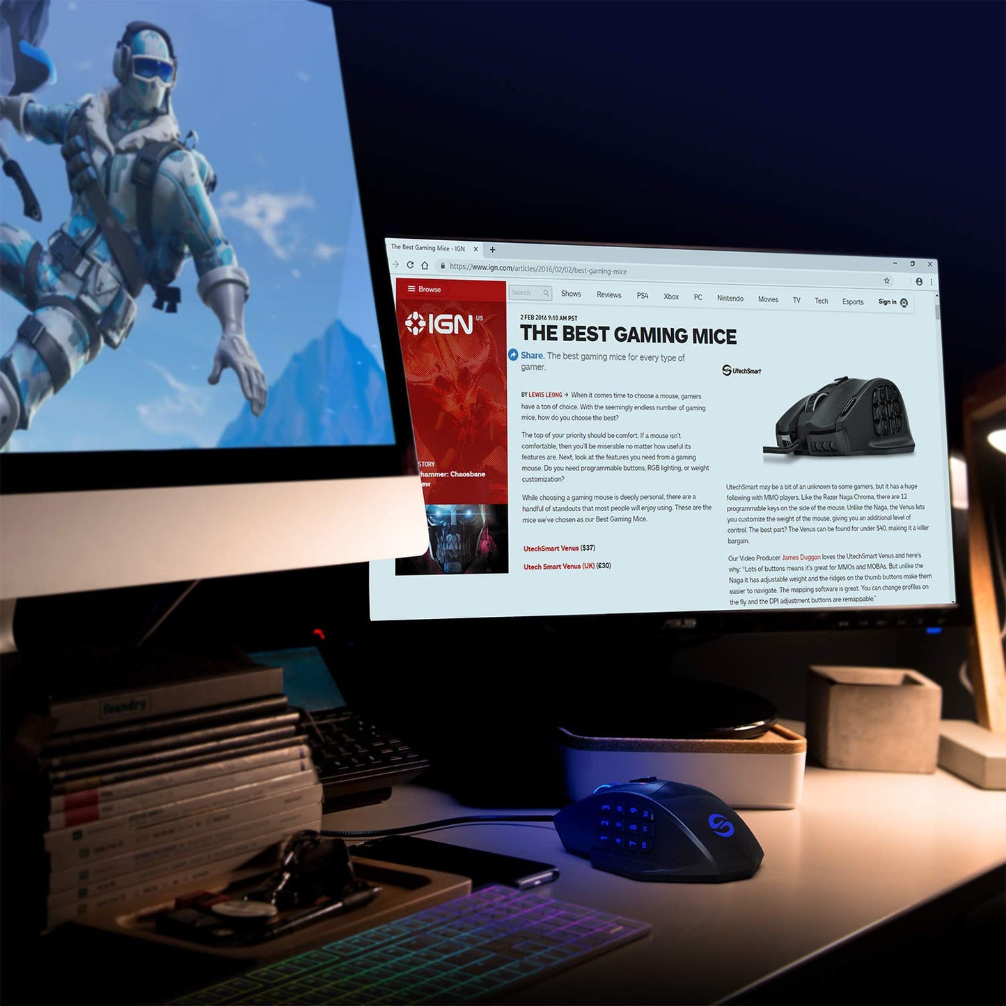 Mouse Venus Pro RGB Wireless MMO Gaming