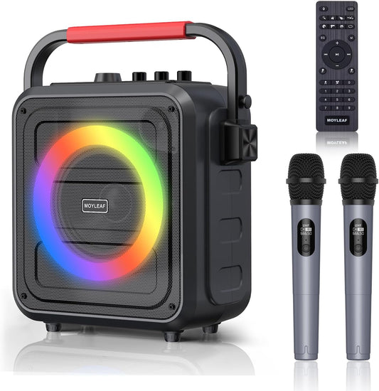 Altavoz Bluetooth Portátil Con 2 Micrófonos Inalámbricos