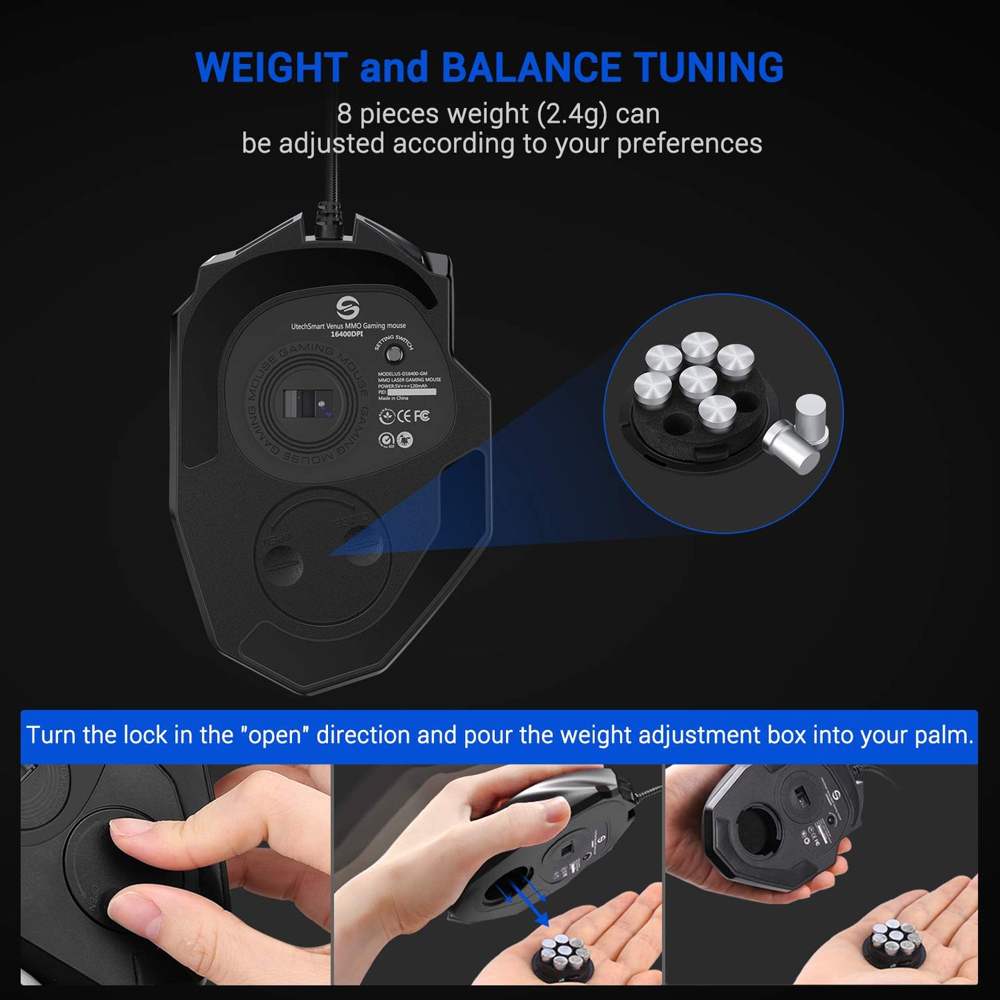 Mouse Venus Pro RGB Wireless MMO Gaming
