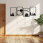 4 Piezas Arte De Pared De Metal Negro Art3d