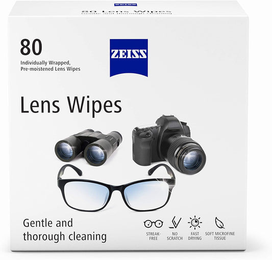 Toallitas Zeiss De Limpieza De Lentes Prehumedecidas 80 Unidades
