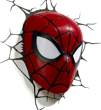 Lámpara De Pared LED Decorativa 3D Máscara de Spiderman