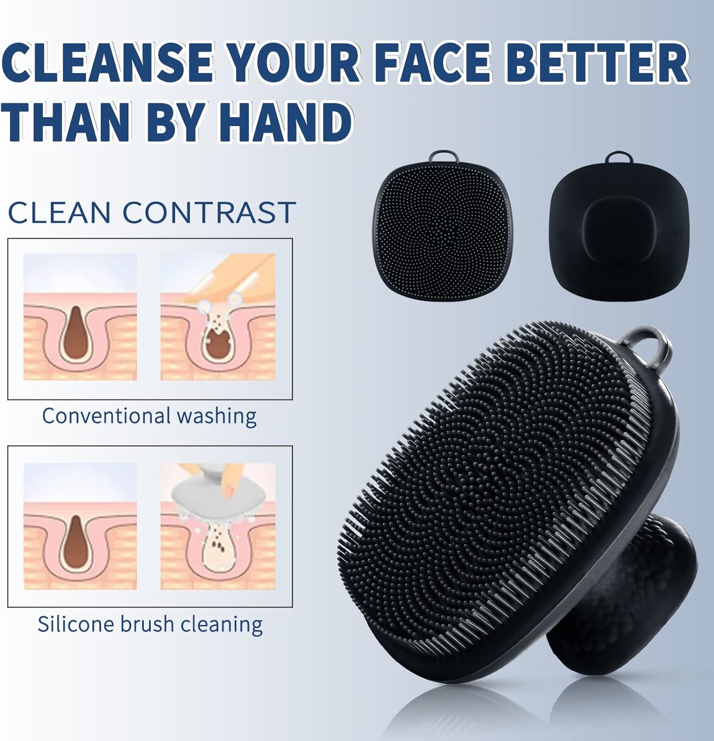 Cepillo Facial De Silicona Limpieza Y Exfoliación