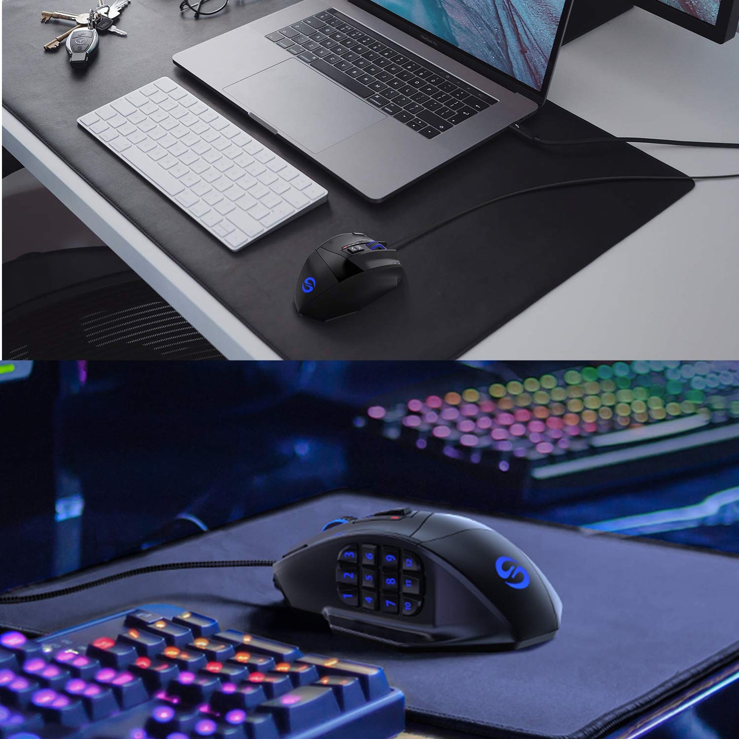 Mouse Venus Pro RGB Wireless MMO Gaming