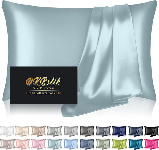 Funda DKBslik De Almohada De Seda Morera Azul Agua