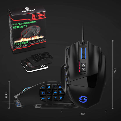 Mouse Venus Pro RGB Wireless MMO Gaming
