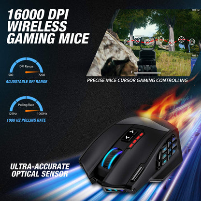 Mouse Venus Pro RGB Wireless MMO Gaming