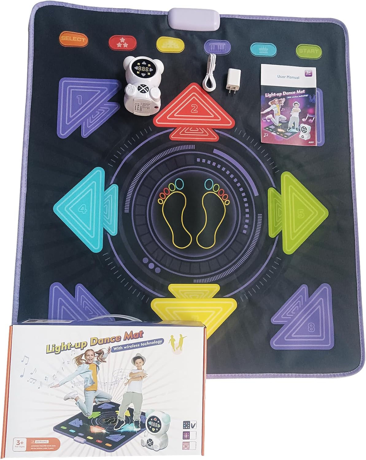 Tapete De Baile Recargable Para Niños Con Bluetooth 3+