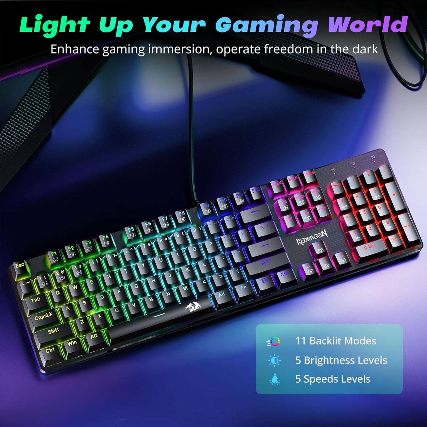 Teclado Mecánico Para Juegos Con Cable E Iluminación