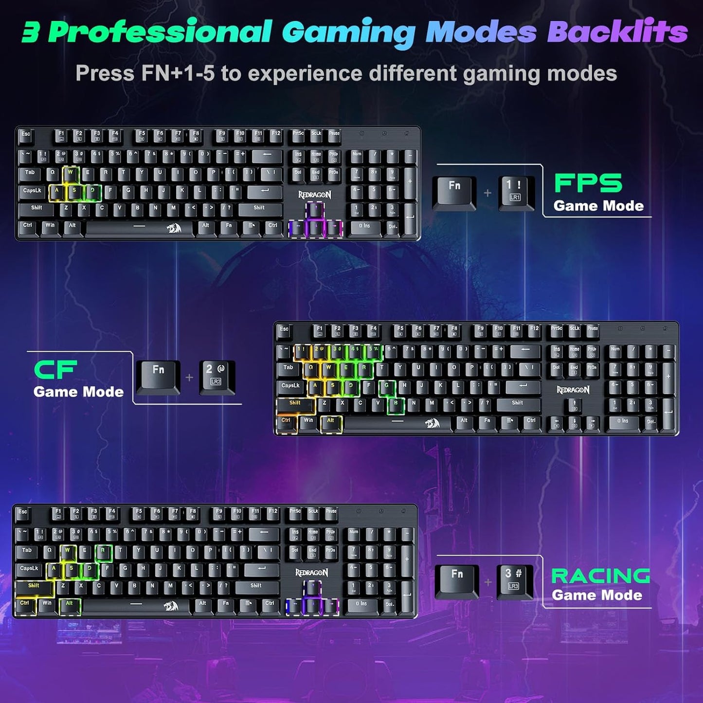 Teclado Mecánico Para Juegos Con Cable E Iluminación