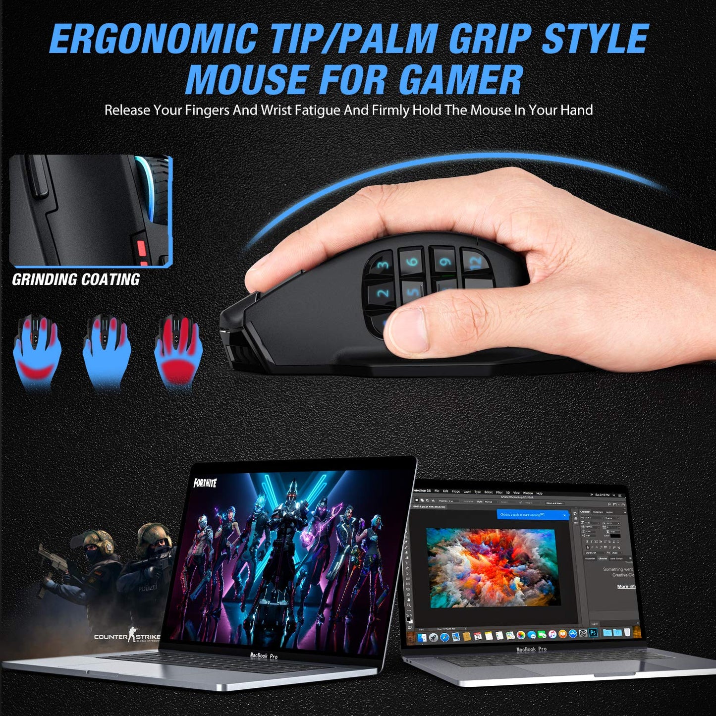 Mouse Venus Pro RGB Wireless MMO Gaming