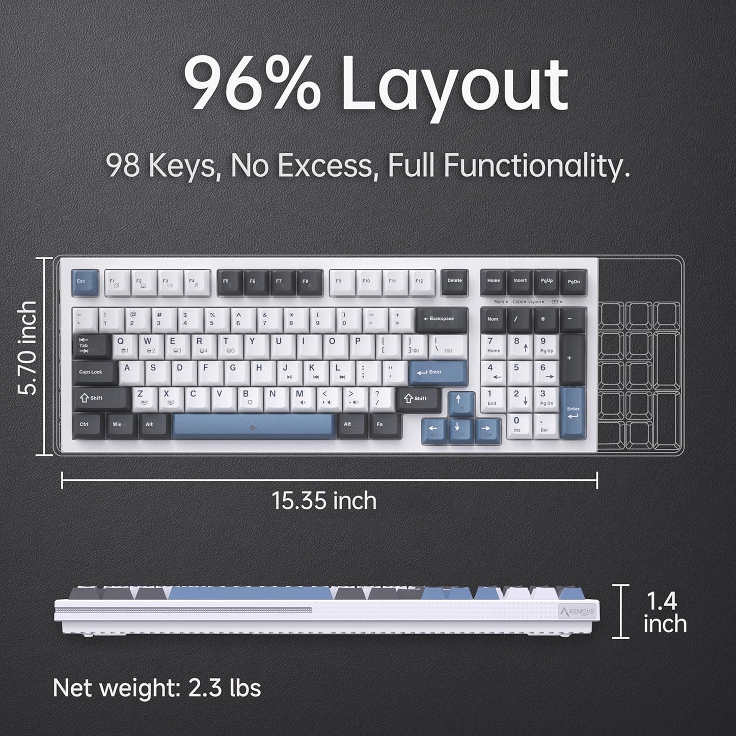 Teclado Mecánico 98 Teclas Con Retroiluminación LED Programable